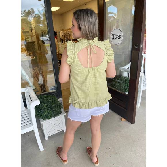 NEW MOODIE ruffle top in kiwi - Picture 2 of 3